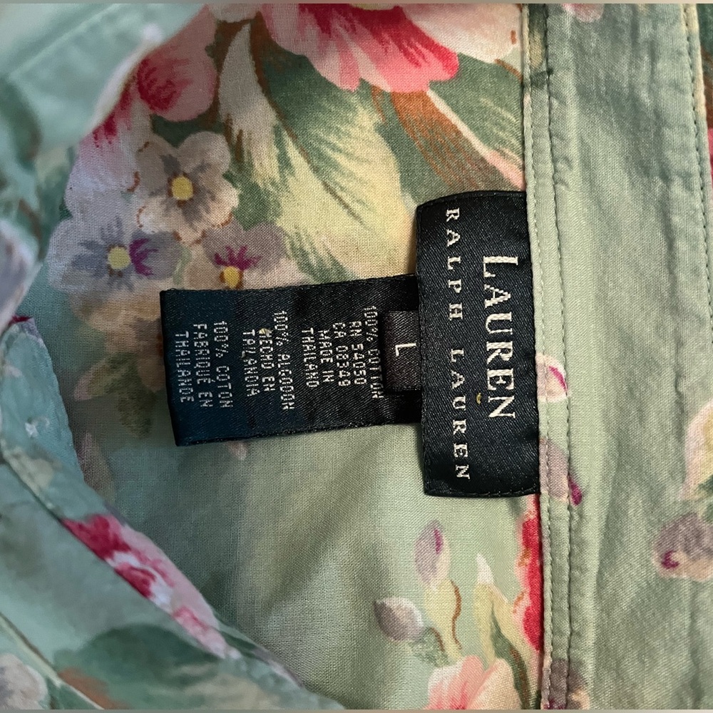 Lauren Floral Cotton Blouse. L - Picture 8 of 8
